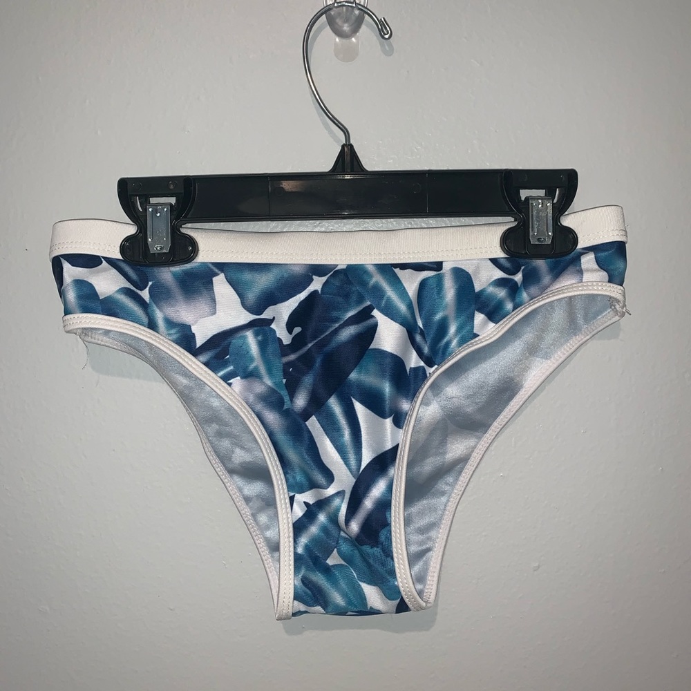 Zaful Blue Leaf Pattern Bikini Bottom
